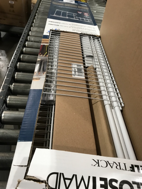 Photo 1 of ClosetMaid ShelfTrack Wire Closet Organizer System Adjustable from 7 to 10 Ft, with Shelves, Clothes Rods, Hardware, Durable Steel, White, 7 ft ft