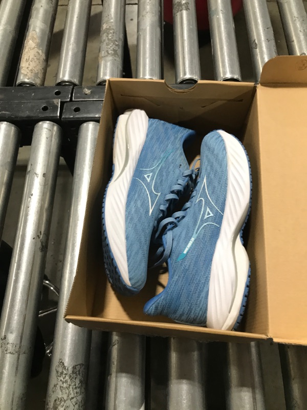 Photo 1 of Mizuno Womens Wave Rider 28 Running Shoe, Glacier Lake-White, 9