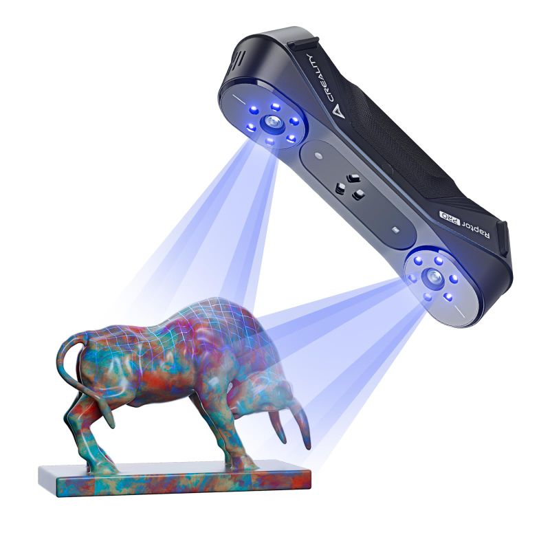 Photo 1 of Creality 3D Scanner CR-Scan Raptor Pro for 3D Printing, 22+7 Blue Laser & NIR Handheld Scanner 0.02mm Accuracy, 60fps High-Speed & 5MM to 4M Objects, 24-Bit Full-Color Scanning for Windows macOS