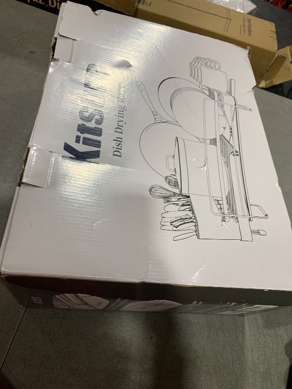 Photo 1 of Kitsure Large Dish Drying Rack - Extendable Dish Rack, Multifunctional Dish Rack for Kitchen Counter, Anti-Rust Dish Drainers with Cutlery & Cup Holders 19.2"-26.7" L x 12.9" W, Black