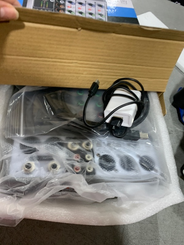 Photo 1 of Aveek Professional Audio Mixer, Sound Board Mixing Console with 5 Channel Digital USB Bluetooth Echo Delay Effect, Input 48V Phantom Power Stereo DJ Mixers for Recording, Live Streaming, Podcasting