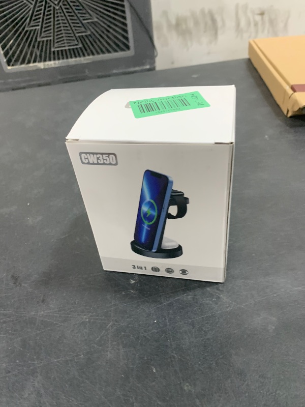 Photo 1 of 3 in 1 Charging Station for iPhone, Wireless Charger for iPhone 16e 16 15 14 13 12 11 X Pro Max & Apple Watch - Wireless Charging Station for AirPods 4 3 Pro