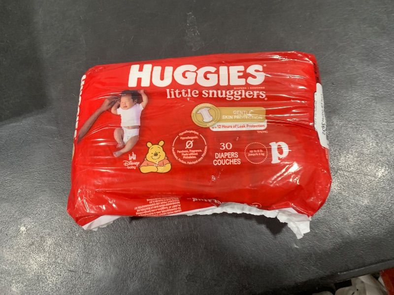 Photo 1 of Huggies Newborn Diapers, Little Snugglers Baby Diapers, Size Preemie (up to 6 lbs), 30 Count
