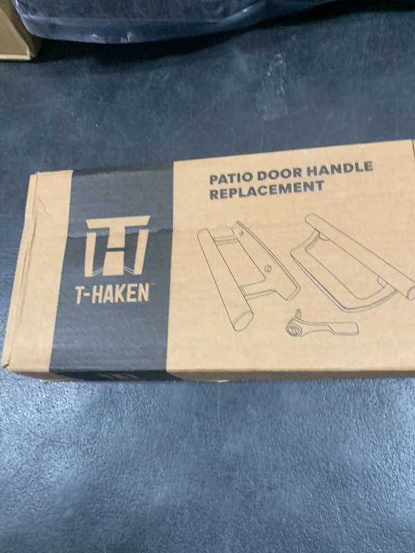 Photo 1 of T-HAKEN Sliding Glass Door Handle Set – Aluminum Handle, Mortise/Hook Style, Fits 3-15/16 in. Hole Spacing (White)