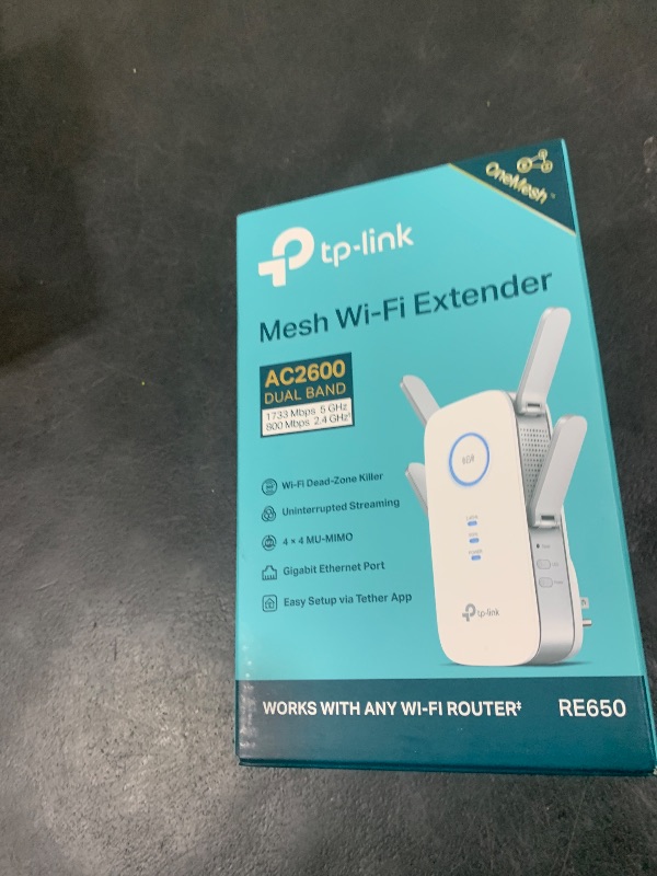 Photo 1 of TP-Link AC2600 WiFi Extender(RE650), Up to 2600Mbps, Dual Band WiFi Range Extender, Gigabit port, Internet Booster, Repeater, Access Point,4x4 MU-MIMO