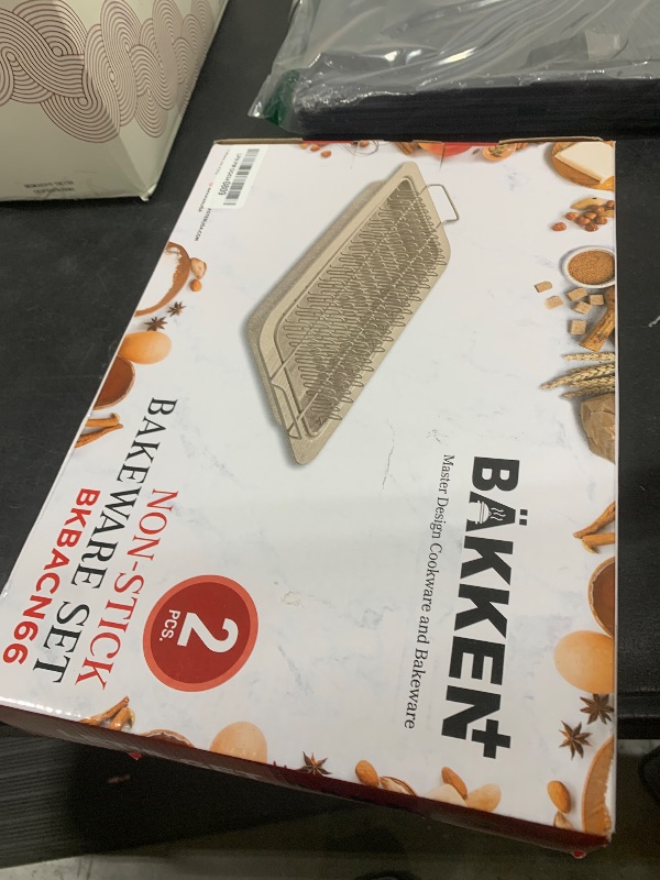 Photo 1 of Bacon Tray - 2-Piece Set – Marble Coating - Durable, Non-Stick Cooking Tray for Bacon – White Stone Tray and Carbon Steel Rack