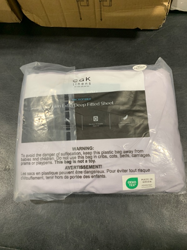 Photo 1 of Extra Deep Twin Fitted Sheet - Hotel Luxury Single Fitted Sheet Only - Easily Fits 18 inch to 24 inch Mattress - Ultra Soft, Wrinkle Free with Extra Deep Pockets - Breathable & Comfy - Light Lavender
