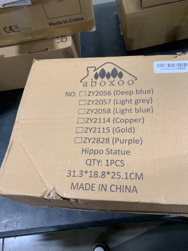 Photo 1 of aboxoo Hippo Statue Home Resin Hippopotamus Figurine Fun Candy Dish,Key Bowl,Big Mouth Sculpture Table Art Decoration Sundries Container Storage Boxes (Grey)