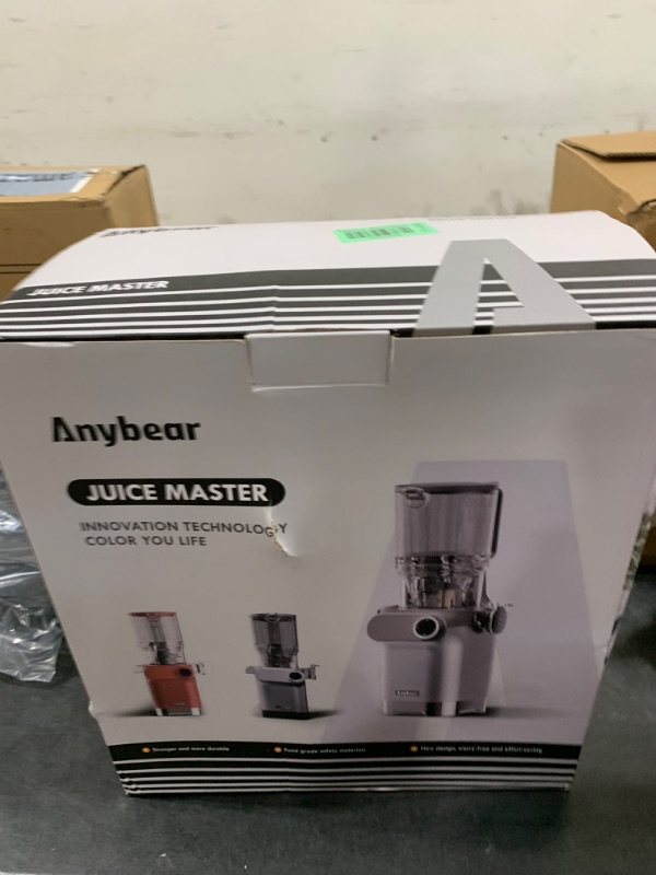 Photo 1 of Anybear Cold Press Juicer, 200W Masticating Slow Juicer 4.3" Large Feed Chute Fit Whole Fruits Vegetables | Upgraded Auger | Tritan Material | BPA Free | Juice Recipes (Silver)