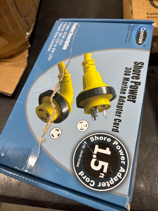 Photo 1 of Conntek 30 Amp L5-30 Marine Shore Pigtail Locking Plug Adapter Cord (Yellow)