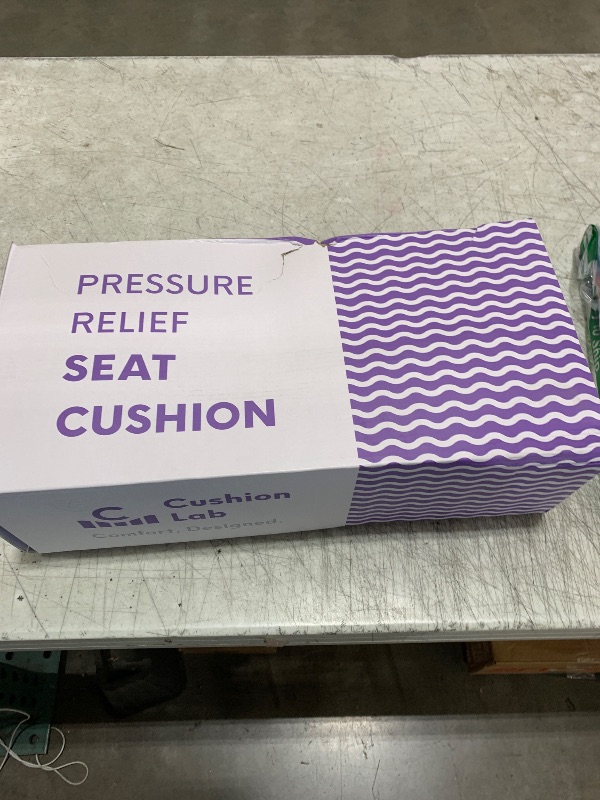 Photo 1 of C CUSHION LAB Patented Pressure Relief Seat Cushion for Long Sitting Hours on Office/Home Chair, Car, Wheelchair - Extra-Dense Memory Foam for Hip, Tailbone, Coccyx, Sciatica - Light Grey