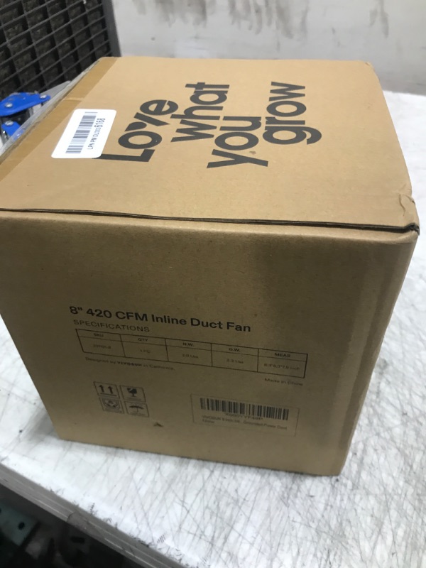 Photo 1 of VIVOSUN 8 Inch Inline Duct Fan 420 CFM, HVAC Exhaust Ventilation Fan with Low Noise for Basements, Bathrooms, Kitchens and Attics, Silver