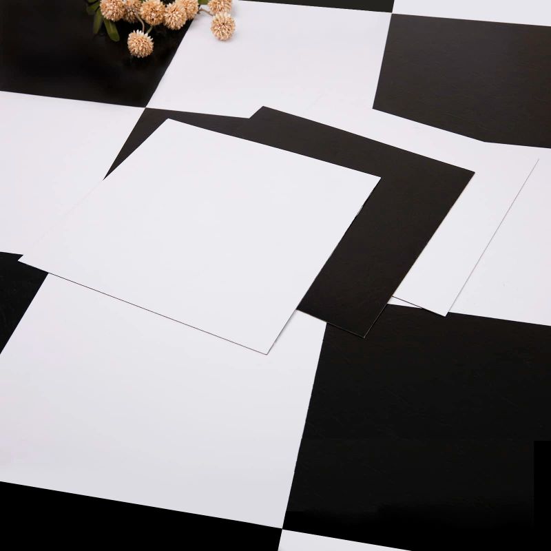 Photo 1 of Alow Peel and Stick Floor Tile,20Pcs Black and White Self -Adhsive Peel and Stick Flooring Waterproof, Vinyl Flooring Easy to Install for Kitchen?Toilet (12×12in)