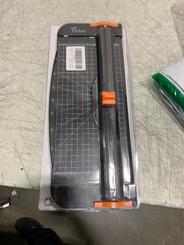 Photo 1 of Firbon A4 Paper Cutter 12 Inch Titanium Paper Trimmer Scrapbooking Tool with Automatic Security Safeguard and Side Ruler for Craft Paper, Coupon, Label and Cardstock (Black)