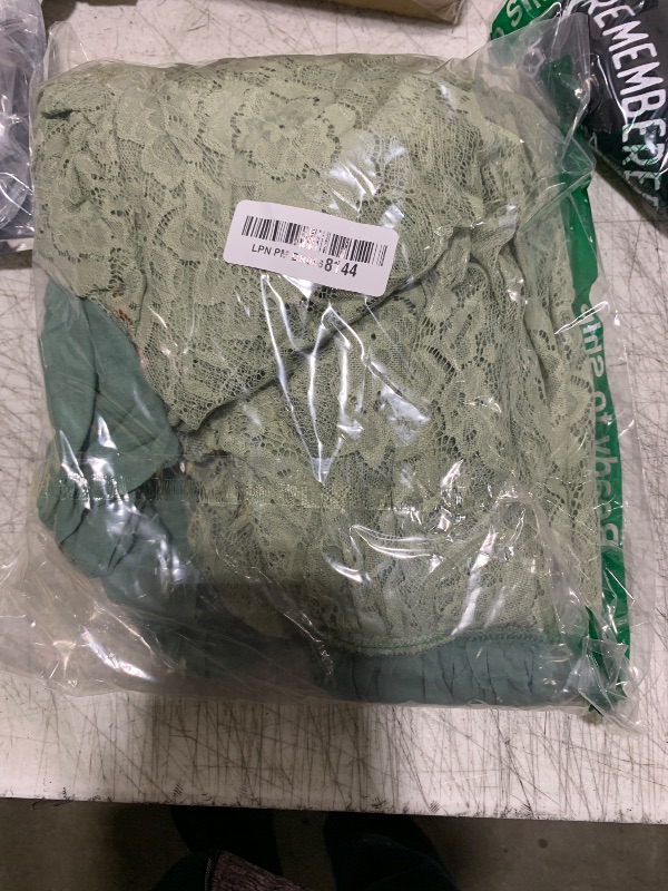 Photo 1 of LalaMira Flower Girl Dress Lace Boho Toddler Dresses Ruffle Girl Dress for Wedding Garden Party Holiday Communion Sleeveless Sage Green-6 Years