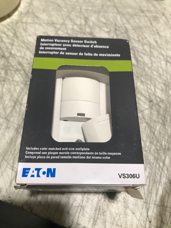 Photo 1 of Eaton VS306U-W 600-Watt 120V Wall Mount Occupancy/Vacancy Sensor without Wallplate, White