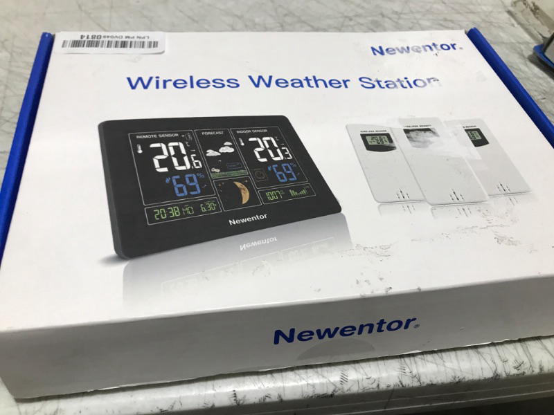Photo 1 of Newentor Weather Station Wireless Indoor Outdoor Thermometer, Color Display Digital Weather Thermometer with Atomic Clock, Barometric Pressure, Forecast Station with Adjustable Backlight,White,3Sensor