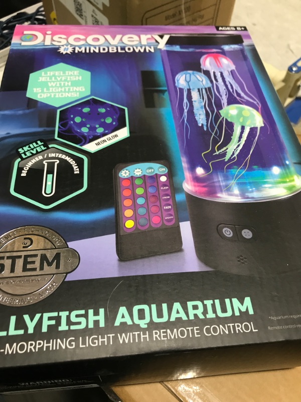 Photo 1 of Discovery #Mindblown Jellyfish Aquarium Color-Morphing Lamp with 15 Light Options and Remote Control, Educational Biology Themed Bedroom Light for Kids & Adults Ages 8 and Up