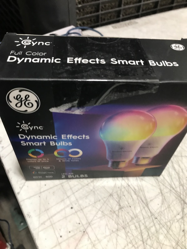 Photo 1 of Cync GE Dynamic Effects A19 Smart LED Light Bulb, Color Changing Smart WiFi Light, Compatible with Alexa and Google Home (2 Pack)