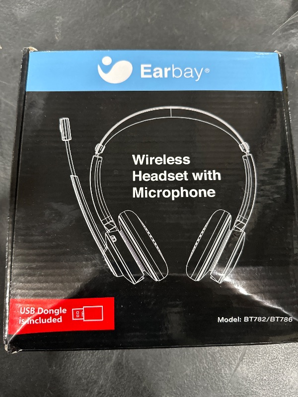 Photo 1 of Earbay Bluetooth Headset with Microphone, Wireless Headset with Noise Cancelling Mic, On Ear Headphone with USB Dongle & Mute Button, 26hrs Talk time for PC/Office/Zoom/Skype Rose Gold