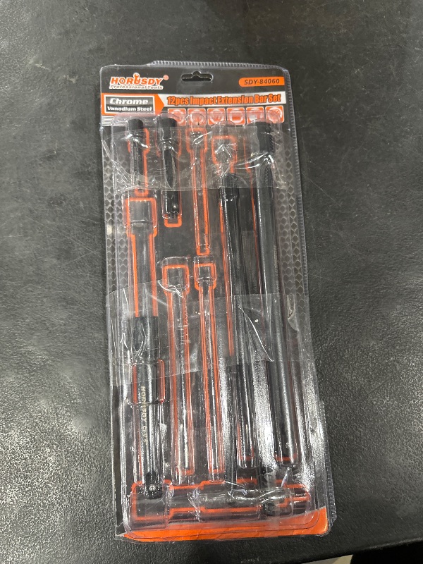 Photo 1 of HORUSDY 12Pcs Socket Extension Set, Ratchet Extension Set,1/4", 3/8" and 1/2" Impact Drive Socket Extension Bar, Drive Tool Accessory,Heat-Treated CV-R Steel with Black Phosphate Finish