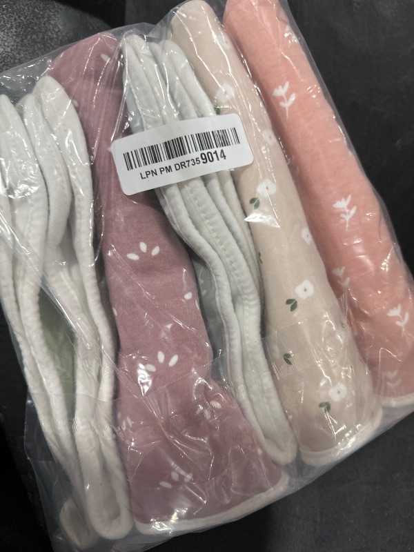 Photo 1 of Organic Burp Cloths Baby Boy & Girl - 5-Pack Super Absorbent Cotton Burping Cloths for Babies, Soft & Plush Newborn Spit Up Rags, Infant Towels for Milk Spit Up, Unisex, Large 21" x 10" (Blooms)