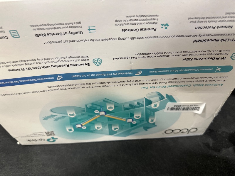 Photo 2 of TP-Link Deco AX3000 WiFi 6 Mesh System(Deco X55) - Covers up to 6500 Sq.Ft. , Replaces Wireless Router and Extender, 3 Gigabit ports per unit, supports Ethernet Backhaul (3-pack)