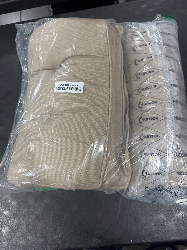 Photo 1 of SUNROX Memory Foam Non Slip Rocking Chair Cushion, FadeShield Water Resistant Thicken Durable Tufted Pads, Set of Seat & Back Cushion with Ties for Indoor/Outdoor Rocker, 2 Piece, Husk Birch