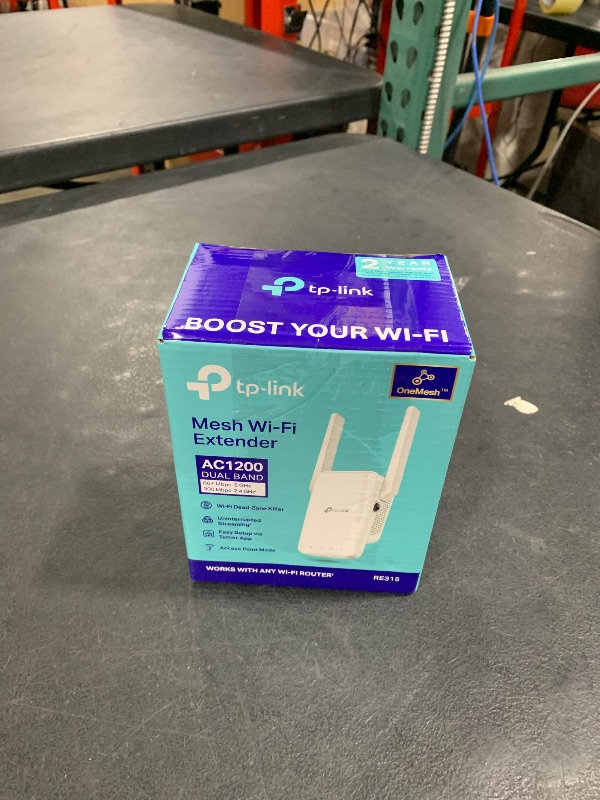 Photo 1 of TP-Link AC1200 WiFi Extender, 2024 Wirecutter Best WiFi Extender, 1.2Gbps home signal booster, Dual Band 5GHz/2.4GHz, Covers Up to 1500 Sq.ft and 30 Devices ,support Onemesh, One Ethernet Port (RE315)