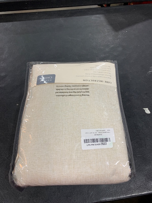 Photo 1 of 100% Blackout Shield Linen Blackout Curtains for Bedroom 96 Inches Long, Back Tab/Rod Pocket Living Room Drapes, Thermal Insulated Blackout Curtains 2 Panels Set, 50" W x 96" L,Cream