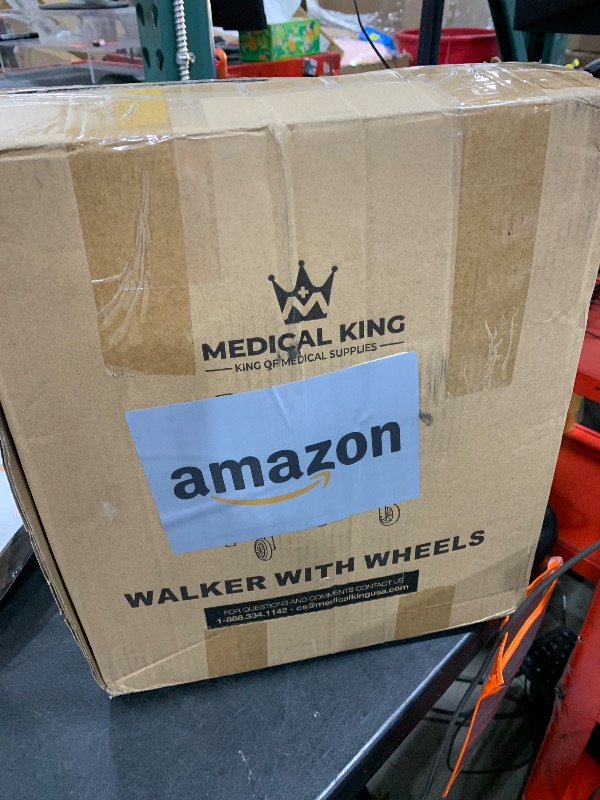 Photo 1 of Medical king Walkers for Seniors Aluminum Lightweight Walker with Wheels, Adjustable Width and Height, Folding Walker for Elderly, Handicapped, Disabled 2 Wheels in Front