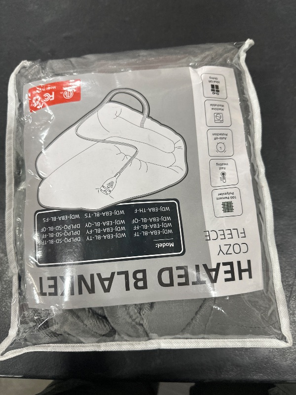 Photo 1 of Heated Electric Throw Blanket 50"x60" Size Soft Warmth Flannel with 4 Heat Levels & 3 Hours Auto Off, Winter Comfort Sleep, Home Essentials - Light Grey