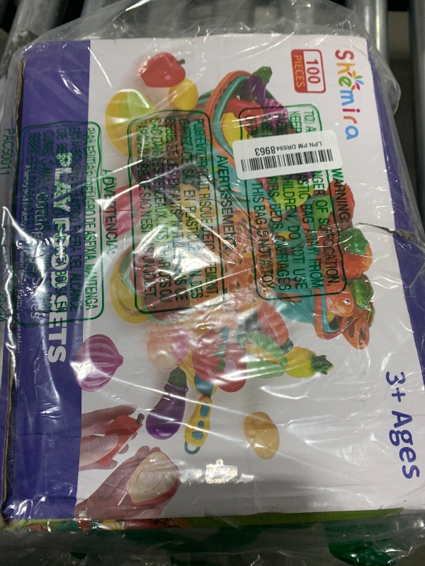 Photo 1 of 100 PCS Cutting Play Food Toy for Kids Kitchen, Pretend Food Toys for Toddlers, Play Kitchen Toys Accessories with 2 Baskets, Fake Food/Fruit/Vegetable, Birthday Gifts for 3 4 5 Years old Boys Girls