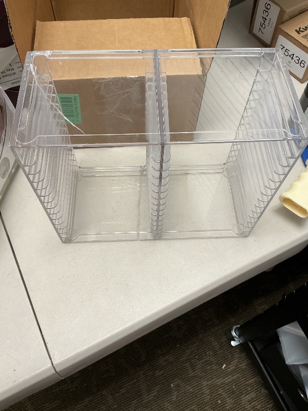 Photo 1 of STORi Stackable Clear Plastic CD Organizer with Rubber Feet | Rectangular Jewel Cases Holder Perfect for Theatre Room | Holds up to 30 CD Cases | Made in USA