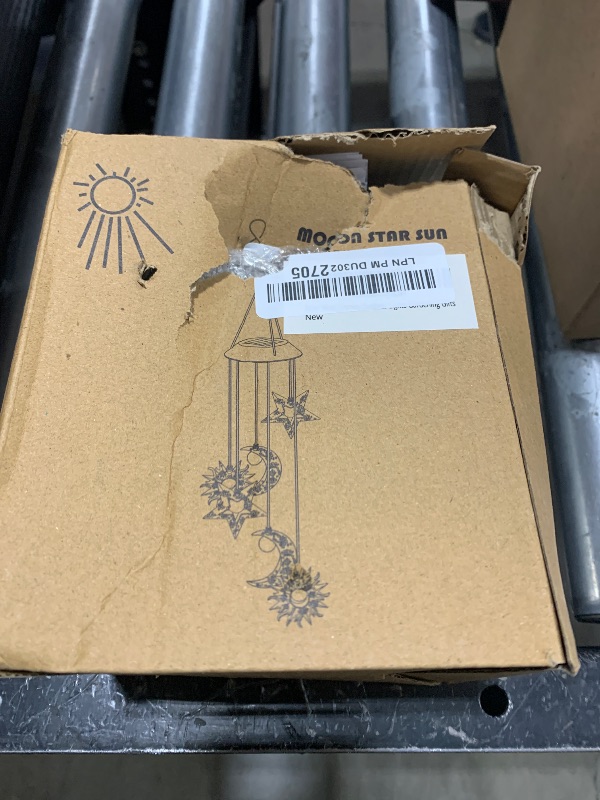 Photo 1 of Solar Wind Chimes for Outdoor Lights Sun Moon Star Mom Wife Hanging Decor Outdoor Sympathy Wind Chimes for Garden Patio Balcony Birthday Womens Gifts