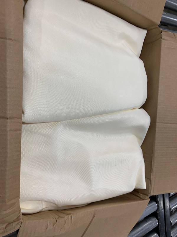 Photo 1 of Fitable 6 Pack Ivory Round Tablecloths - 120 Inches in Diameter - Stain Resistant and Washable Table Clothes, Polyester Fabric Table Covers for Wedding, Party, Banquet, Formal Events