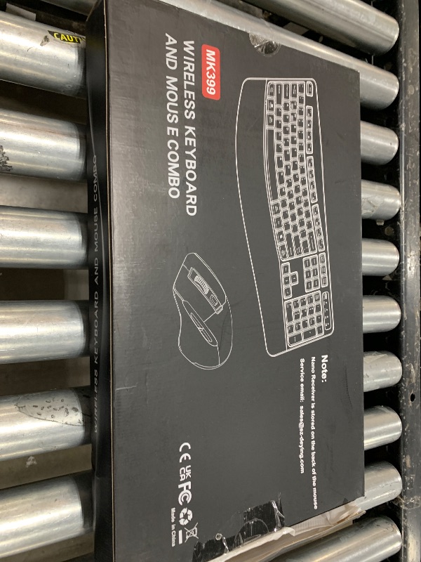 Photo 1 of Wireless Keyboard and Mouse Combo, 2.4G Full Size Wave Keys Ergonomic Keyboard with Wrist Rest and 3-Level DPI Adjustable Wireless Ergonomic Mouse for Windows, Mac OS Desktop/Laptop/PC(Black)