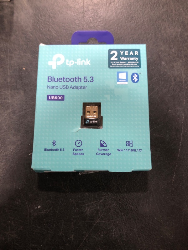 Photo 1 of TP-Link USB Bluetooth Adapter for PC, Bluetooth 5.0/5.3 Dongle Receiver, Plug and Play, Nano Design, EDR & BLE, Supports Windows 11/10/8.1/7 for Desktop, Laptop, PS5/PS4/Xbox Controller (UB500)