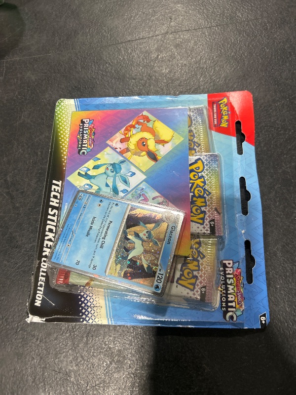 Photo 1 of Pokémon TCG: Scarlet and Violet Glaceon Sticker Collection - Prismatic Evolutions (one Holographic Promo Card and Three Expansion Packs)