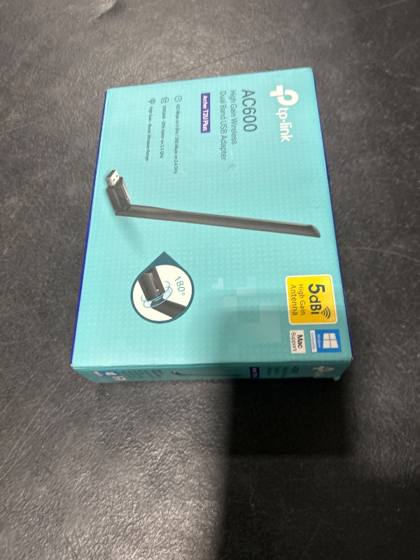 Photo 1 of TP-Link AC600 USB WiFi Adapter for PC (Archer T2U Plus)- Wireless Network Adapter for Desktop with 2.4GHz, 5GHz High Gain Dual Band 5dBi Antenna, Supports Win11/10/8.1/8/7/XP, Mac OS 10.9-10.14, Black