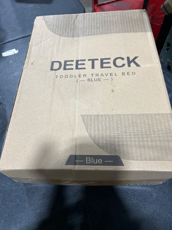 Photo 1 of Deeteck Inflatable Toddler Travel Bed - 60 Inches Portable Toddler Bed for Travel with Safety Sides - Cozy Kids Air Mattress Set with High-Speed Pump & Carry Case - Lightweight & Easy to Inflate -Blue