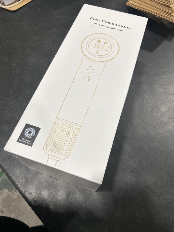 Photo 1 of Hair Dryer - Negative Ionic Blow Dryer with 170000 RPM High Speed Brushless Motor for Fast Drying, Low Noise, HD Display Hair Dryer with Diffuser and Nozzle, 5 Temps & 2 Speeds