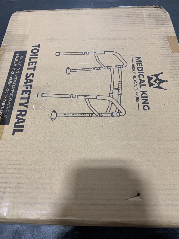 Photo 1 of Medical king Toilet Safety Rail - Adjustable Detachable Toilet Safety Frame with Handles Heavy-Duty Toilet Safety Rails Stand Alone - Toilet Safety Rails for Elderly, Handicapped - Fits Most Toilets