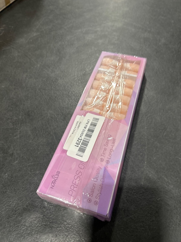 Photo 1 of NMKL38 300pcs White French Tip Press on Nails Medium Square Fake Nails Nude False Nails Square French Press ons Nail Acrylic Artificial Nail for Women Girls