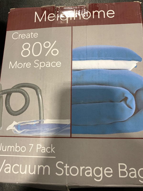 Photo 1 of Vacuum Storage Bags 7 Jumbo, Space Saver Sealer Bags, Airtight Compression Bags for Clothes, Pillows, Comforters, Blankets, Bedding