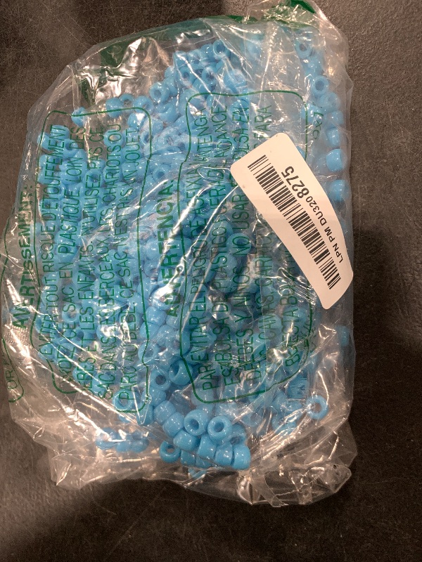 Photo 1 of 1000 Acrylic Pcs Blue Pony Beads 6x9mm Bulk for Arts Bracelet Necklace Jewelry Making Earring Hair braiding