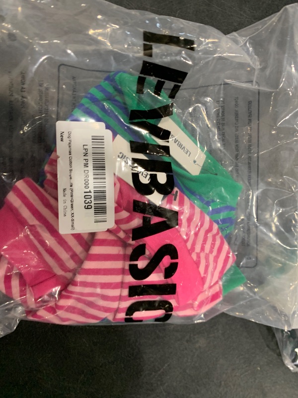 Photo 1 of Dog Pajamas Cotton Striped Pup Jumpsuit, Breathable 4 Legs Basic Pjs Shirts for Puppy and Cat, Super Soft Stretchable Dog Jammies for Boys and Girls (XX-Small, Pink+Green)