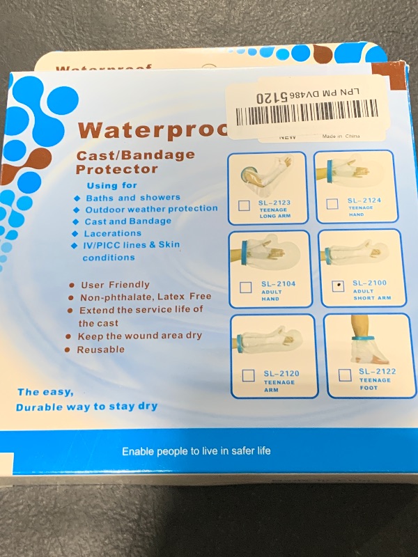 Photo 1 of UpGoing Cast Covers for Shower Arm Adult Waterproof Cast Cover Shower Protector Bag for Wound Arm, Hands, Wrists, Elbow, Finger to Keep Wounds Dry, Reusable Durable