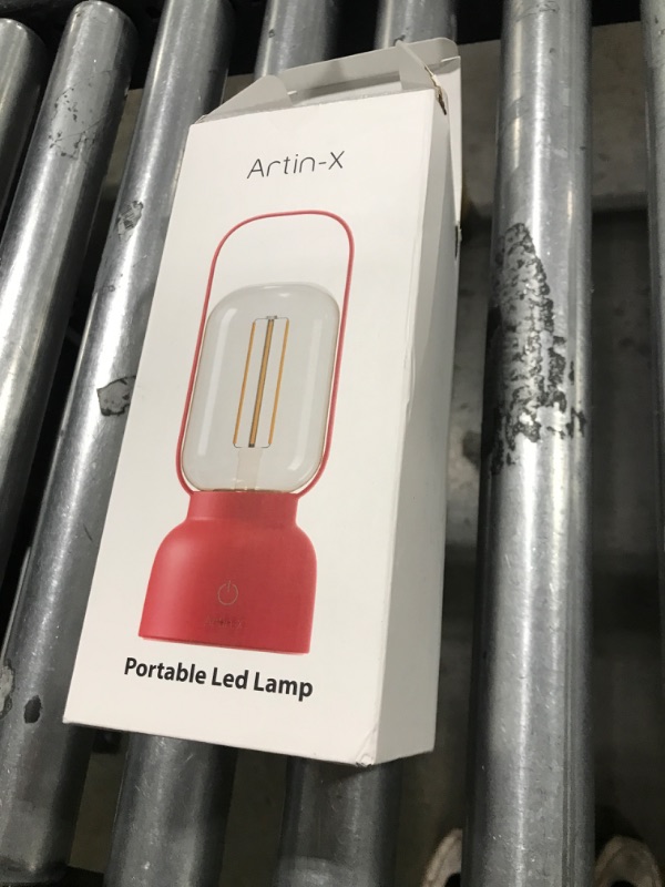 Photo 1 of ArtiN-X Retro Cordless Lantern Table Lamp, 40 Hours Long Lasting Dimming Night Light, Small Rechargeable Battery Operated Light for Cruise Nightstand Travel Camping Nightstand, Decoration, Gift- White