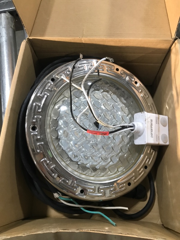 Photo 1 of HQUA PN01DC 120V AC Remote Control LED RGBW Color Change Inground Pool Light, 10 Inch 50W with 100 Feet Cord, UL Listed Transformer Included, Fit for 10" Large Wet Niches.
